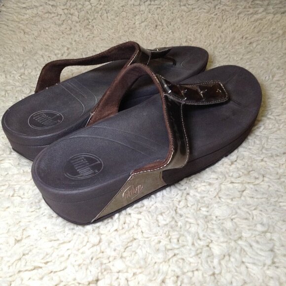 FitFlops Brown Rhinestones, W11, Chic, Vacation Mode, Comfort and Style, Classic - Picture 3 of 6